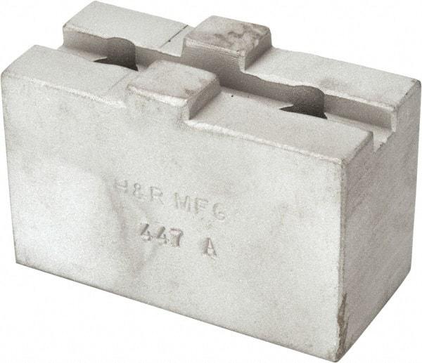 H & R Manufacturing - Tongue & Groove Attachment, Square Soft Lathe Chuck Jaw - Aluminum, 1-1/2" Btw Mount Hole Ctrs, 2-5/8" Long x 1-1/4" Wide x 1-5/8" High, 5/16" Groove - Top Tool & Supply