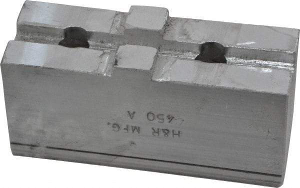 H & R Manufacturing - Tongue & Groove Attachment, Square Soft Lathe Chuck Jaw - Aluminum, 1-3/4" Btw Mount Hole Ctrs, 3-1/2" Long x 1-1/4" Wide x 1-5/8" High, 5/16" Groove - Top Tool & Supply