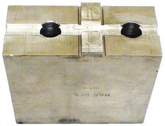 H & R Manufacturing - Tongue & Groove Attachment, Square Soft Lathe Chuck Jaw - Aluminum, 3" Btw Mount Hole Ctrs, 5-5/8" Long x 2" Wide x 3-13/16" High, 1/2" Groove - Top Tool & Supply