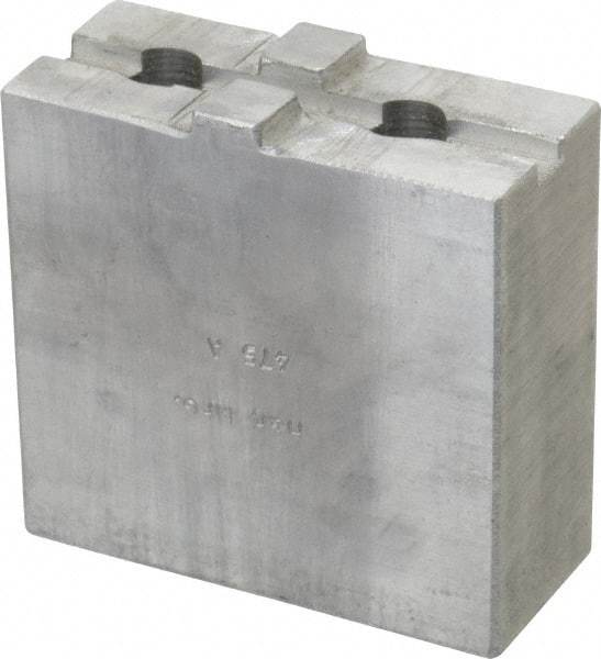 H & R Manufacturing - Tongue & Groove Attachment, Square Soft Lathe Chuck Jaw - Aluminum, 1-3/4" Btw Mount Hole Ctrs, 3-1/2" Long x 1-1/2" Wide x 3-3/8" High, 5/16" Groove - Top Tool & Supply