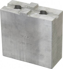 H & R Manufacturing - Tongue & Groove Attachment, Square Soft Lathe Chuck Jaw - Aluminum, 1-3/4" Btw Mount Hole Ctrs, 3-1/2" Long x 1-1/2" Wide x 3-3/8" High, 5/16" Groove - Top Tool & Supply