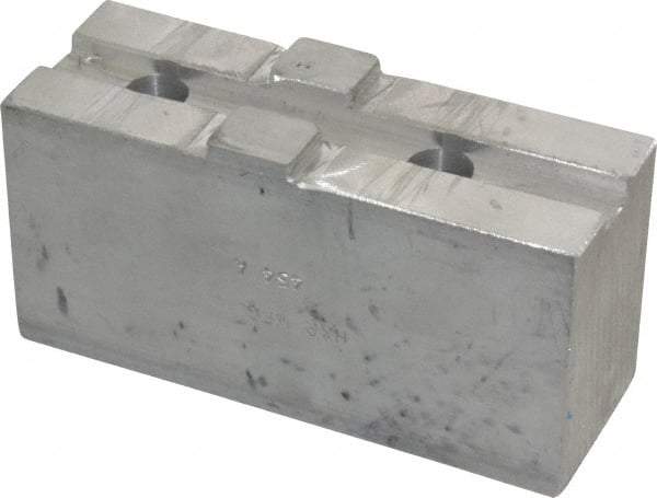 H & R Manufacturing - Tongue & Groove Attachment, Square Soft Lathe Chuck Jaw - Aluminum, 2-1/2" Btw Mount Hole Ctrs, 4-7/8" Long x 1-3/4" Wide x 2-3/8" High, 1/2" Groove - Top Tool & Supply