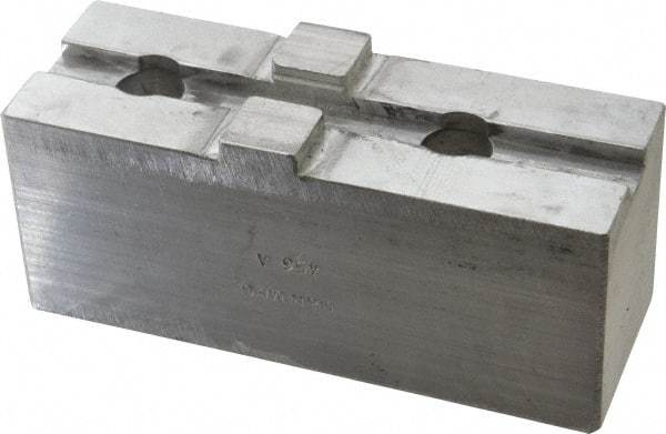 H & R Manufacturing - Tongue & Groove Attachment, Square Soft Lathe Chuck Jaw - Aluminum, 3" Btw Mount Hole Ctrs, 5-5/8" Long x 2" Wide x 2-5/16" High, 1/2" Groove - Top Tool & Supply