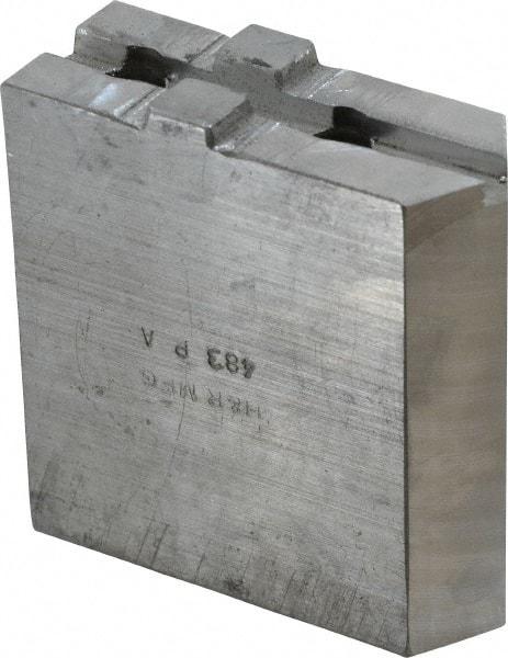 H & R Manufacturing - Tongue & Groove Attachment, Square Soft Lathe Chuck Jaw - Aluminum, 1-1/2" Btw Mount Hole Ctrs, 3-3/16" Long x 1-1/4" Wide x 3-3/8" High, 5/16" Groove - Top Tool & Supply