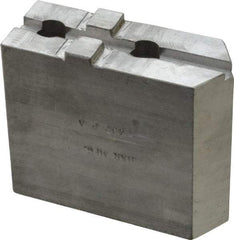 H & R Manufacturing - Tongue & Groove Attachment, Square Soft Lathe Chuck Jaw - Aluminum, 1-3/4" Btw Mount Hole Ctrs, 3-15/16" Long x 1-1/2" Wide x 3-3/8" High, 5/16" Groove - Top Tool & Supply