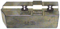 H & R Manufacturing - Tongue & Groove Attachment, Square Soft Lathe Chuck Jaw - Aluminum, 2-1/2" Btw Mount Hole Ctrs, 5-3/4" Long x 2" Wide x 3-7/8" High, 1/2" Groove - Top Tool & Supply