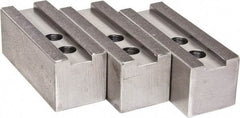 H & R Manufacturing - 1.5mm x 60° Serrated Attachment, Square Soft Lathe Chuck Jaw - 3 Jaws, Steel, 1.181" Btw Mount Hole Ctrs, 5-1/4" Long x 2" Wide x 2" High, 0.827" Groove, 16mm Fastener - Top Tool & Supply