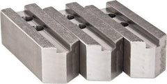 H & R Manufacturing - 1.5mm x 60° Serrated Attachment, Square Soft Lathe Chuck Jaw - 3 Jaws, Steel, 1" Btw Mount Hole Ctrs, 4-1/4" Long x 1-1/2" Wide x 1-1/2" High, 0.551" Groove, 12mm Fastener - Top Tool & Supply