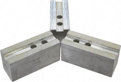 H & R Manufacturing - 1.5mm x 60° Serrated Attachment, Square Soft Lathe Chuck Jaw - 3 Jaws, Aluminum, 1.181" Btw Mount Hole Ctrs, 5-1/4" Long x 2" Wide x 2-1/2" High, 0.71" Groove, 14mm Fastener - Top Tool & Supply