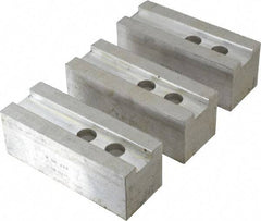 H & R Manufacturing - 1.5mm x 60° Serrated Attachment, Square Soft Lathe Chuck Jaw - 3 Jaws, Aluminum, 1.181" Btw Mount Hole Ctrs, 5-1/4" Long x 2" Wide x 2" High, 0.827" Groove, 16mm Fastener - Top Tool & Supply