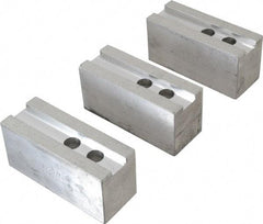 H & R Manufacturing - 1.5mm x 60° Serrated Attachment, Square Soft Lathe Chuck Jaw - 3 Jaws, Aluminum, 1.181" Btw Mount Hole Ctrs, 5-1/4" Long x 2" Wide x 2-1/2" High, 0.827" Groove, 16mm Fastener - Top Tool & Supply