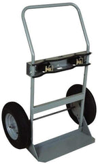 Made in USA - 760 Lb Capacity 47" OAH Cylinder Hand Truck - Swept Back Handle, Steel, Full Pneumatic Wheels - Top Tool & Supply