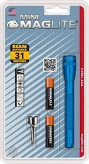 Mag-Lite - Krypton Bulb, 9 Lumens, Mini Flashlight - Blue Aluminum Body, 2 AAA Alkaline Batteries Included - Top Tool & Supply