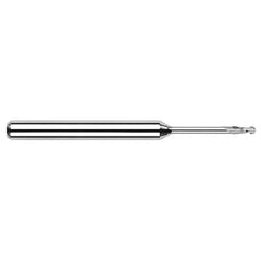 ‎0.04″ Dia. × 1/8″ Shank × 0.12″ DOC × 1-1/2″ OAL, Carbide Uncoated, Standard , 2 Flute, Ballnose End Mill - Exact Industrial Supply