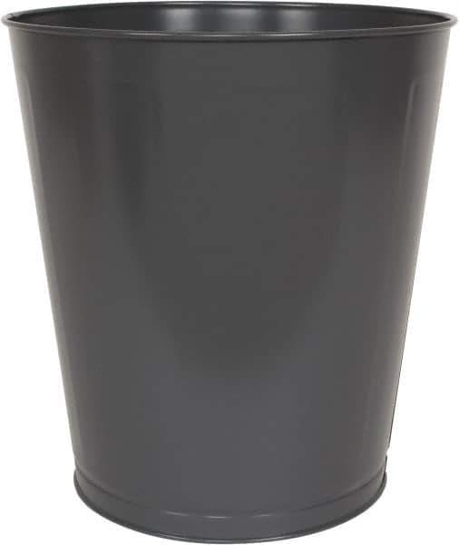 Value Collection - 28 Qt Gray Round Trash Can - Steel, 14-1/4" High - Top Tool & Supply