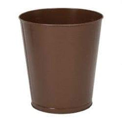 Value Collection - 28 Qt Brown Round Trash Can - Steel, 14-1/4" High - Top Tool & Supply