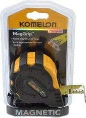 Komelon - 25' x 1" Yellow Blade Tape Measure - 1/16" Graduation, Inch Graduation Style, Yellow/Black Case - Top Tool & Supply