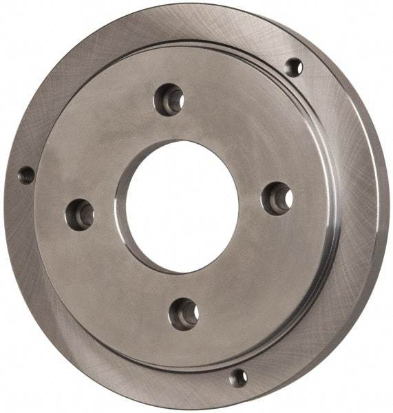 Buck Chuck Company - Adapter Back Plate for 12" Diam Self Centering Lathe Chucks - A1/A2-6 Mount, 2" Through Hole Diam, 10.221mm ID, 12.6" OD, 0.989" Flange Height, Steel - Top Tool & Supply