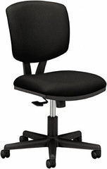 Hon - 18-3/4" High Pneumatic Height Adjustable Chair - 18" Wide x 18" Deep, 100% Polyester Seat, Black - Top Tool & Supply