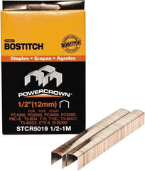 Stanley Bostitch - 1/2" Long x 7/16" Wide, 24 Gauge Crowned Construction Staple - Steel, Chisel Point - Top Tool & Supply