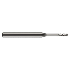 ‎0.05″ Dia. × 1/8″ Shank × 0.15″ DOC × 1-1/2″ OAL, Carbide Uncoated, Standard , 4 Flute, Ballnose End Mill - Exact Industrial Supply