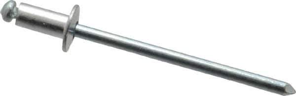 RivetKing - Size 42 Dome Head Aluminum Open End Blind Rivet - Steel Mandrel, 0.063" to 1/8" Grip, 1/4" Head Diam, 0.129" to 0.133" Hole Diam, 0.275" Length Under Head, 1/8" Body Diam - Top Tool & Supply