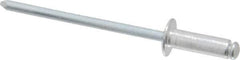 RivetKing - Dome Head Aluminum Open End Blind Rivet - Steel Mandrel, 0.188" to 1/4" Grip, 1/4" Head Diam, 0.129" to 0.133" Hole Diam, 0.4" Length Under Head, 1/8" Body Diam - Top Tool & Supply