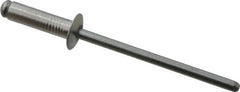 RivetKing - Size 45 Dome Head Aluminum Open End Blind Rivet - Steel Mandrel, 0.251" to 0.312" Grip, 1/4" Head Diam, 0.129" to 0.133" Hole Diam, 0.462" Length Under Head, 1/8" Body Diam - Top Tool & Supply