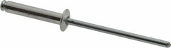 RivetKing - Size 48 Dome Head Aluminum Open End Blind Rivet - Steel Mandrel, 0.376" to 1/2" Grip, 1/4" Head Diam, 0.129" to 0.133" Hole Diam, 0.65" Length Under Head, 1/8" Body Diam - Top Tool & Supply