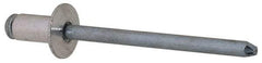 RivetKing - Size 52 Dome Head Aluminum Open End Blind Rivet - Steel Mandrel, 0.02" to 1/8" Grip, 0.312" Head Diam, 0.16" to 0.164" Hole Diam, 0.3" Length Under Head, 5/32" Body Diam - Top Tool & Supply