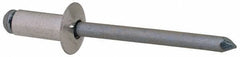 RivetKing - Size 64 Dome Head Aluminum Open End Blind Rivet - Steel Mandrel, 0.188" to 1/4" Grip, 3/8" Head Diam, 0.192" to 0.196" Hole Diam, 0.45" Length Under Head, 3/16" Body Diam - Top Tool & Supply