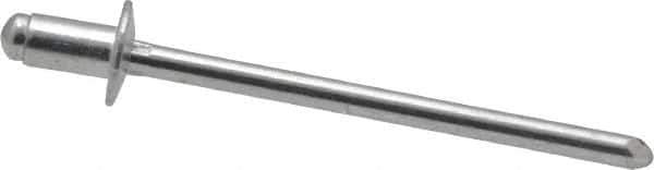 RivetKing - Size 41 Dome Head Aluminum Open End Blind Rivet - Aluminum Mandrel, 0.02" to 0.062" Grip, 1/4" Head Diam, 0.129" to 0.133" Hole Diam, 0.212" Length Under Head, 1/8" Body Diam - Top Tool & Supply