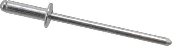 RivetKing - Size 44 Dome Head Aluminum Open End Blind Rivet - Aluminum Mandrel, 0.188" to 1/4" Grip, 1/4" Head Diam, 0.129" to 0.133" Hole Diam, 0.4" Length Under Head, 1/8" Body Diam - Top Tool & Supply