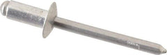 RivetKing - Size 64 Dome Head Aluminum Open End Blind Rivet - Aluminum Mandrel, 0.188" to 1/4" Grip, 3/8" Head Diam, 0.192" to 0.198" Hole Diam, 0.45" Length Under Head, 3/16" Body Diam - Top Tool & Supply