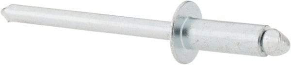 RivetKing - Size 54 Dome Head Steel Open End Blind Rivet - Steel Mandrel, 0.188" to 1/4" Grip, 0.312" Head Diam, 0.16" to 0.164" Hole Diam, 0.425" Length Under Head, 5/32" Body Diam - Top Tool & Supply