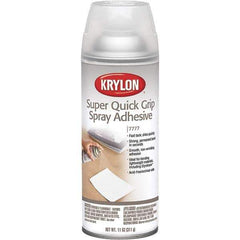 Krylon - 11 oz Aerosol Clear Spray Adhesive - Low Tack, 120°F Heat Resistance, 15 Sq Ft Coverage, Medium Strength Bond, 180 min Max Bonding Time, Flammable - Top Tool & Supply