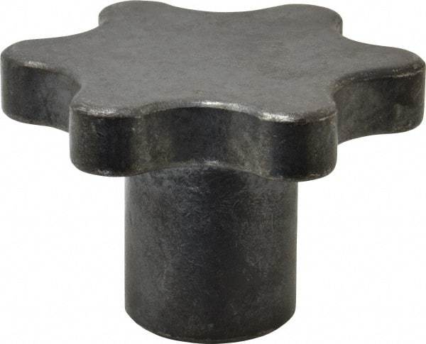 Made in USA - 3" Head Diam, 6 Point Scalloped Knob - 3/4-10 Hole, Steel - Top Tool & Supply