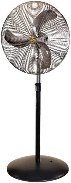 Airmaster - 24" Blade, 5,588 Max CFM, Single Phase Non-Oscillating Pedestal Fan - 2.5 Amps, 115 Volts, 3 Speed - Top Tool & Supply