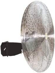 Airmaster - 24" Blade, 5,548 Max CFM, Single Phase Oscillating Wall Mounting Fan - 3.2 Amps, 115 Volts, 3 Speed - Top Tool & Supply