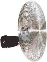 Airmaster - 30" Blade, 7,794 Max CFM, Single Phase Oscillating Wall Mounting Fan - 3.2 Amps, 115 Volts, 3 Speed - Top Tool & Supply