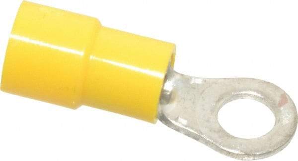 Made in USA - 12-10 AWG Fully Insulated Crimp Connection Circular Ring Terminal - #10 Stud, Copper Contact - Top Tool & Supply