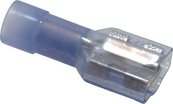 Made in USA - 16 to 14 AWG, Nylon, Fully Insulated, Female Wire Disconnect - 1/4 Inch Wide Tab, Clear - Top Tool & Supply