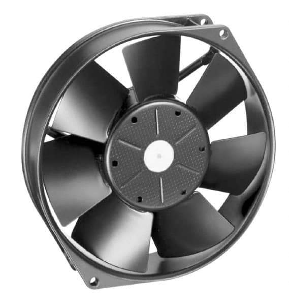 EBM Papst - 12 Volts, DC, 212 CFM, Round Tube Axial Fan - 1 Amp Rating, 5.91" High x 5.91" Wide x 1-1/2" Deep - Top Tool & Supply