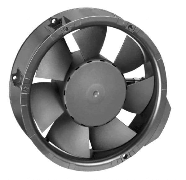 EBM Papst - 48 Volts, DC, 241 CFM, Round Tube Axial Fan - 0.35 Amp Rating, 6.77" High x 6.77" Wide x 2.01" Deep - Top Tool & Supply