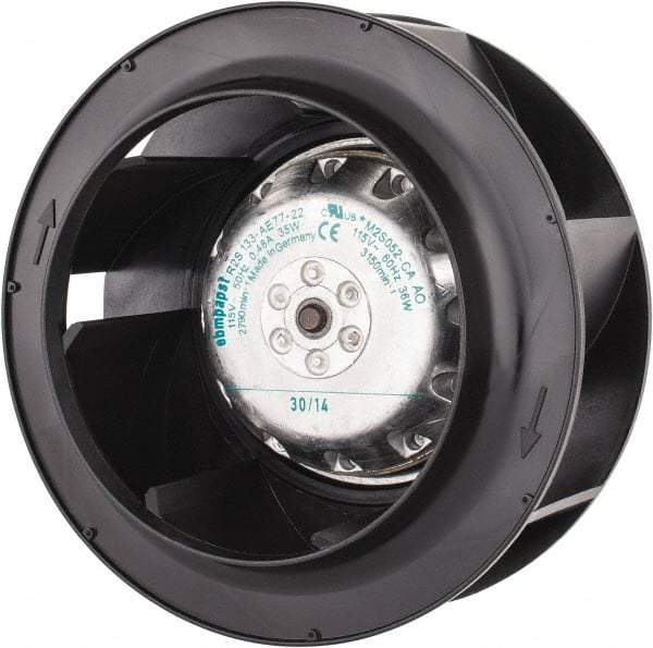 EBM Papst - Direct Drive, 170 CFM, Blower - 115 Volts, 3,150 RPM - Top Tool & Supply