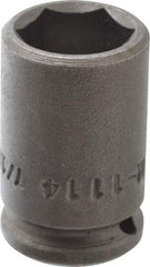 Apex - 1/4" Drive 7/16" Standard Magnetic Impact Socket - 6 Points, 1" OAL - Top Tool & Supply