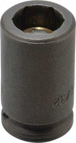 Apex - 1/4" Drive 11/32" Magnetic Impact Socket - 6 Points, 1" OAL - Top Tool & Supply