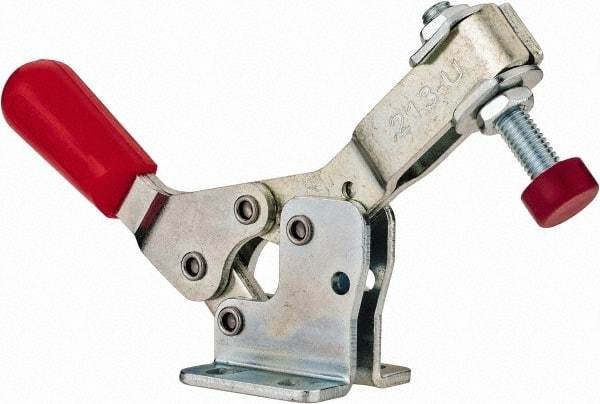 De-Sta-Co - 150 Lb Holding Capacity, Horizontal Handle, Manual Hold Down Toggle Clamp - 60° Handle Movement, 90° Bar Opening, U-Bar, Flanged Base, Electro-Plated Zinc, Carbon Steel - Top Tool & Supply