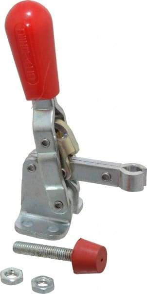 De-Sta-Co - 200 Lb Holding Capacity, Vertical Handle, Manual Hold Down Toggle Clamp - 65° Handle Movement, 105° Bar Opening, U-Bar, Flanged Base, Electro-Plated Zinc, Carbon Steel - Top Tool & Supply