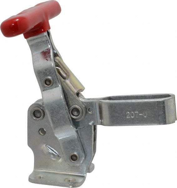 De-Sta-Co - 375 Lb Holding Capacity, Vertical Handle, Manual Hold Down Toggle Clamp - 57° Handle Movement, 99° Bar Opening, U-Bar, Flanged Base, Electro-Plated Zinc, Carbon Steel - Top Tool & Supply